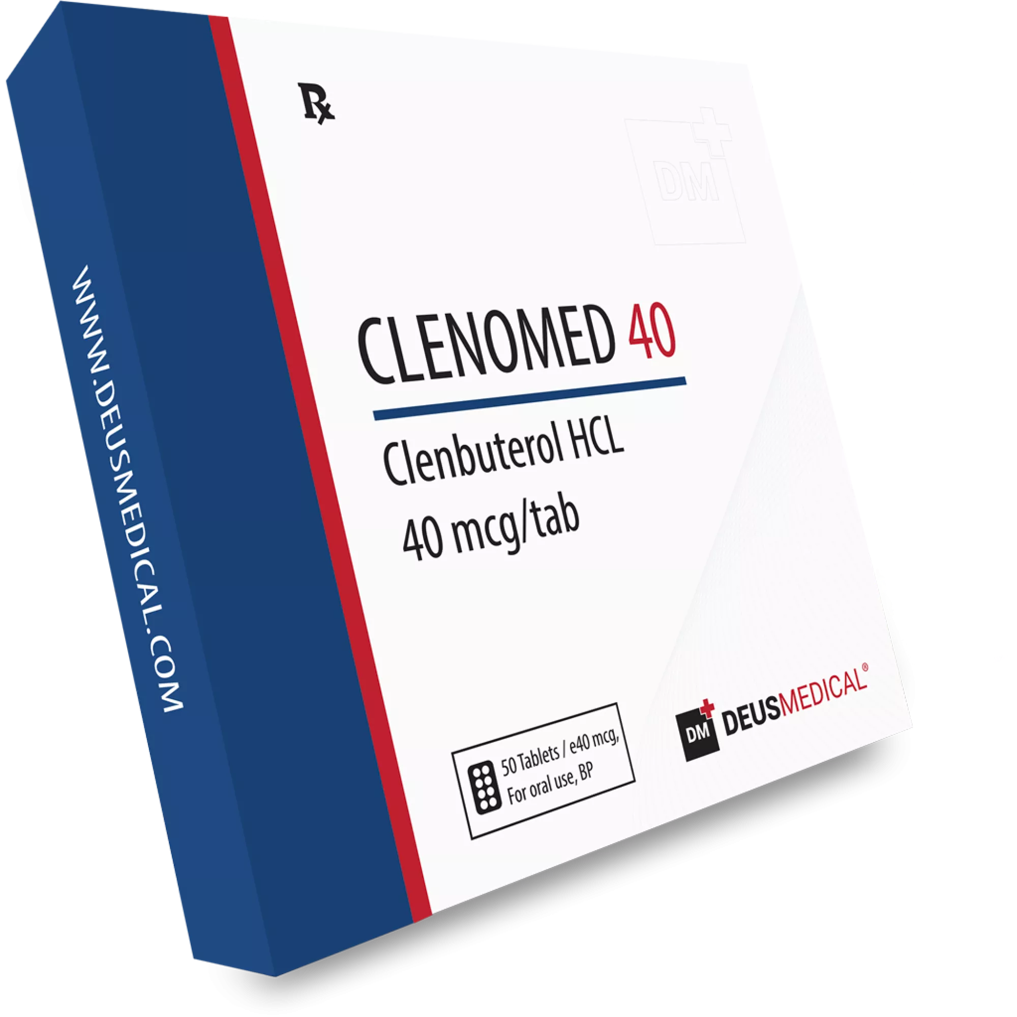 CLENOMED40DP-2000x2000 Clenbuterol – Deus Medical – 40mcg - 50 Tabs