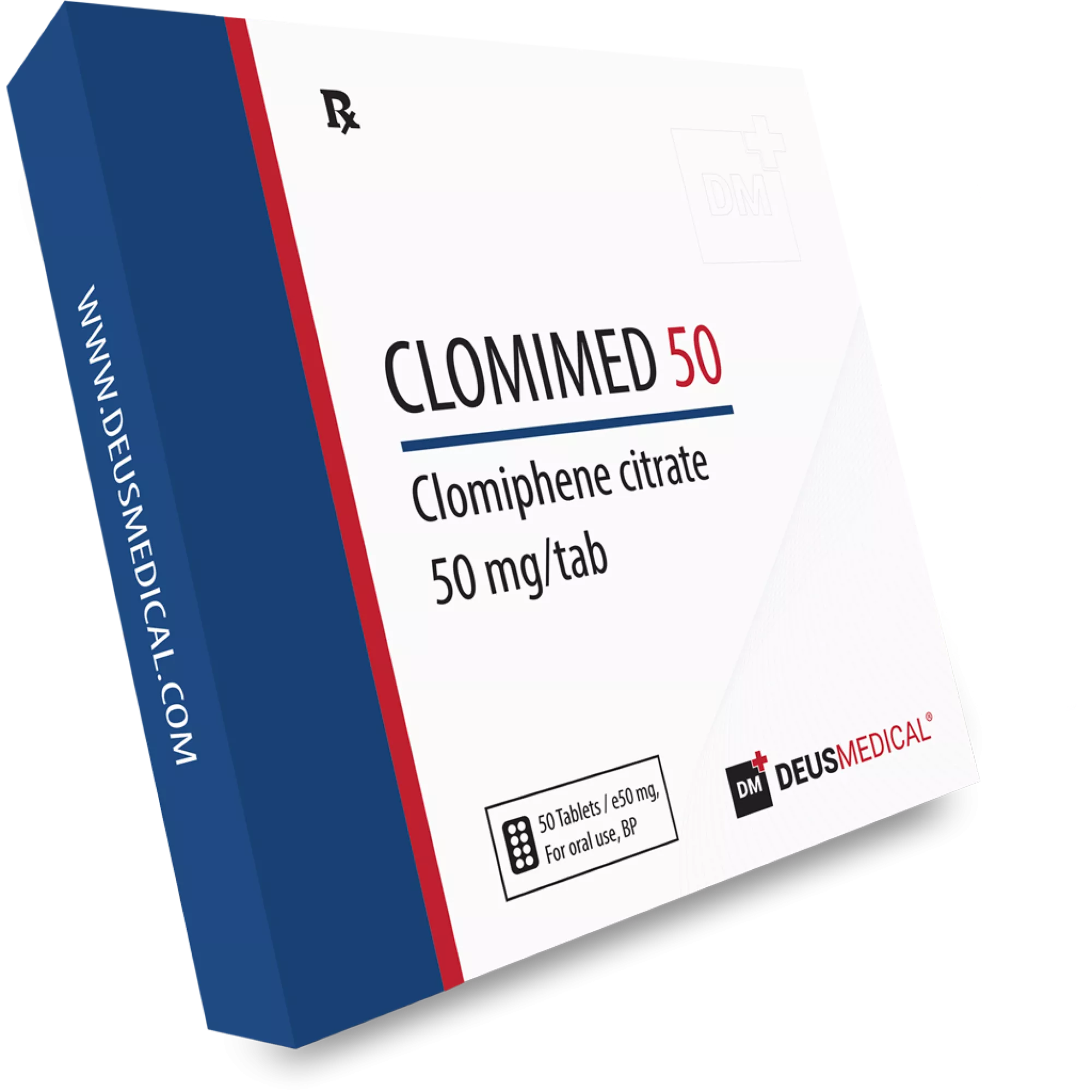 CLOMIMED50DP-2000x2000 Clomid – Deus Medical – 50mg - 50 Tabs