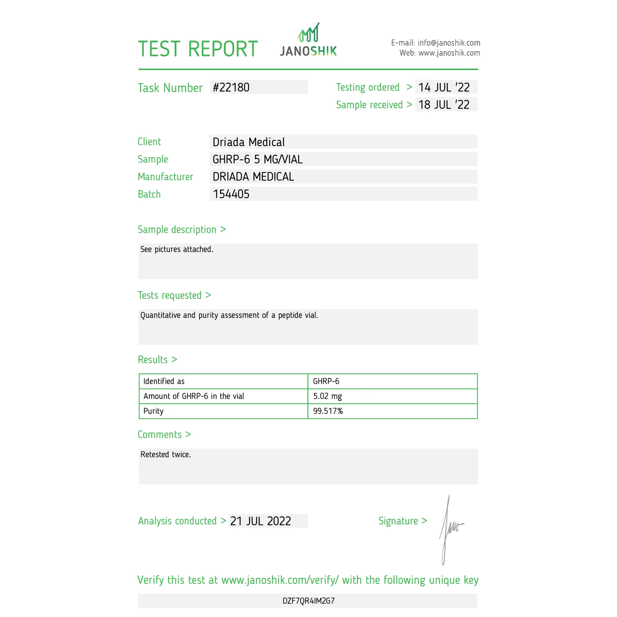 GHRP 6 5.02 mg -2000x2000h GHRP-6 – Driada – 5mg